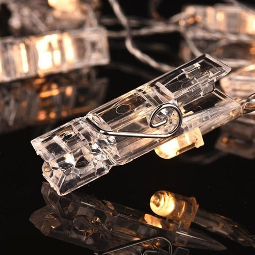 40 LED Large Photo Clip Clear Cable Lights - Plug in