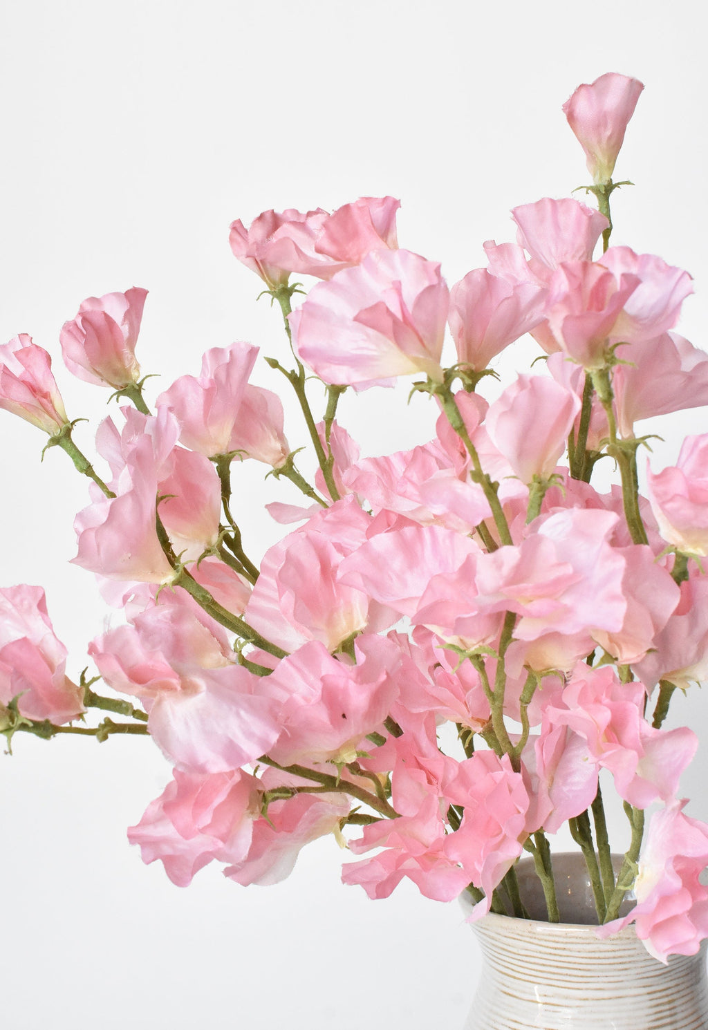 22" Faux Light Pink Sweet Pea Stem