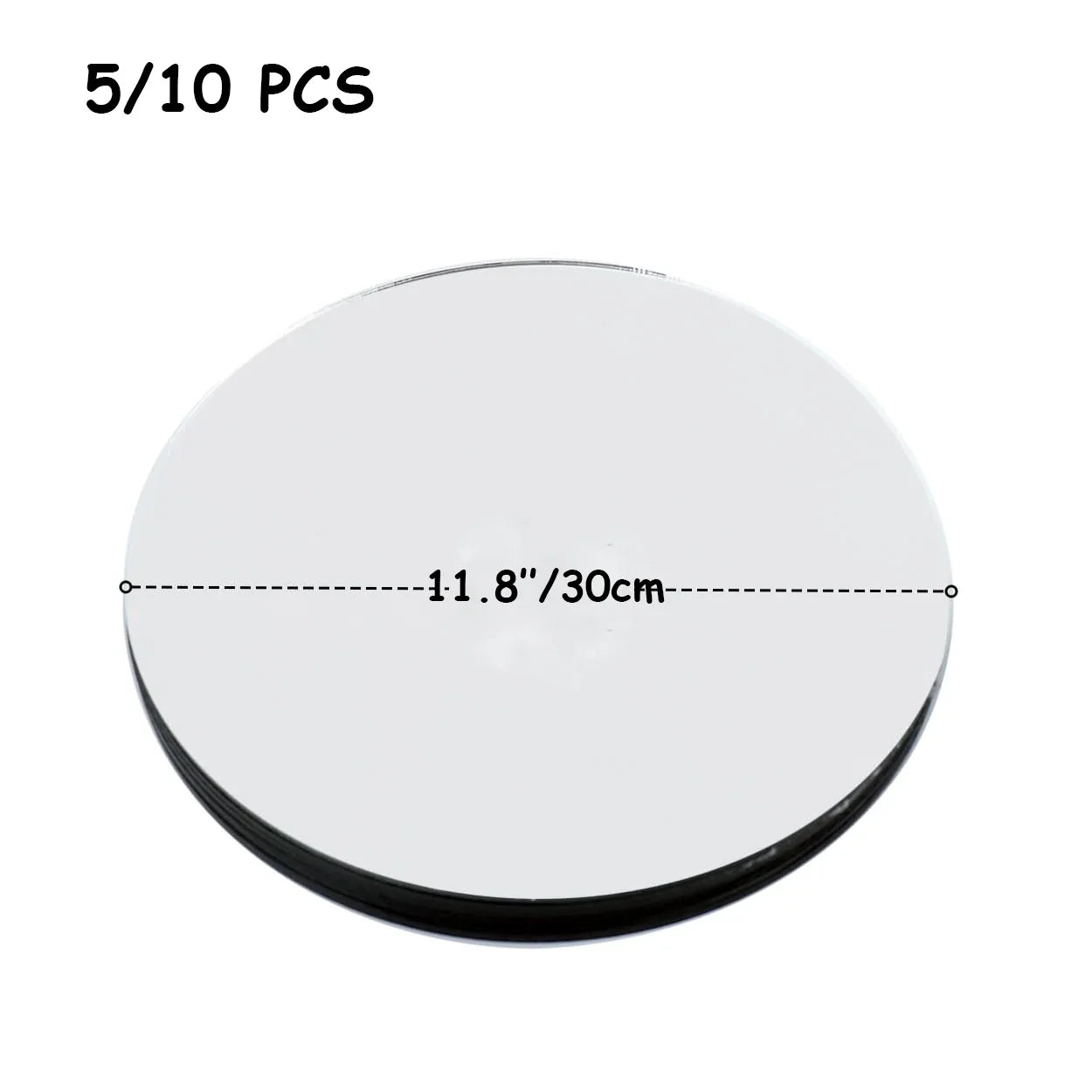 5/10pcs Acrylic Mirror Table Centerpieces, Round Decorative Display Trays for Wedding, Dining & Coffee Tables(20/30cm)