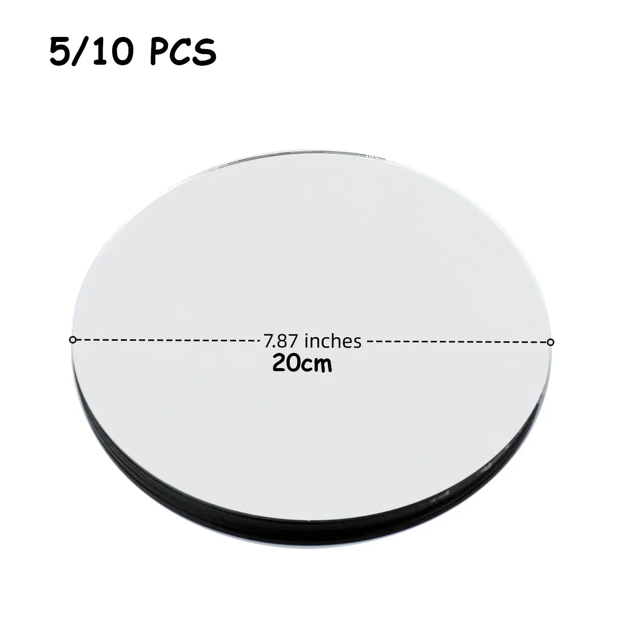5/10pcs Acrylic Mirror Table Centerpieces, Round Decorative Display Trays for Wedding, Dining & Coffee Tables(20/30cm)