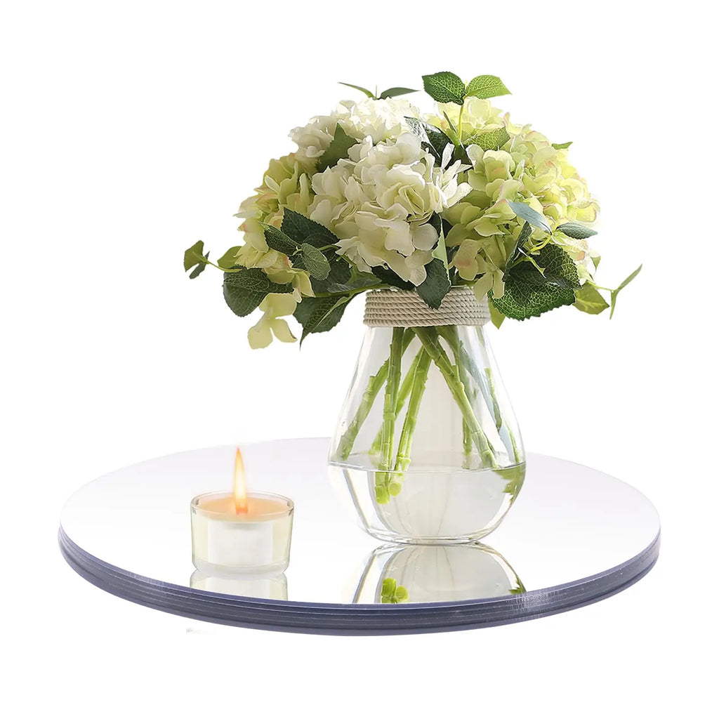 5/10pcs Acrylic Mirror Table Centerpieces, Round Decorative Display Trays for Wedding, Dining & Coffee Tables(20/30cm)
