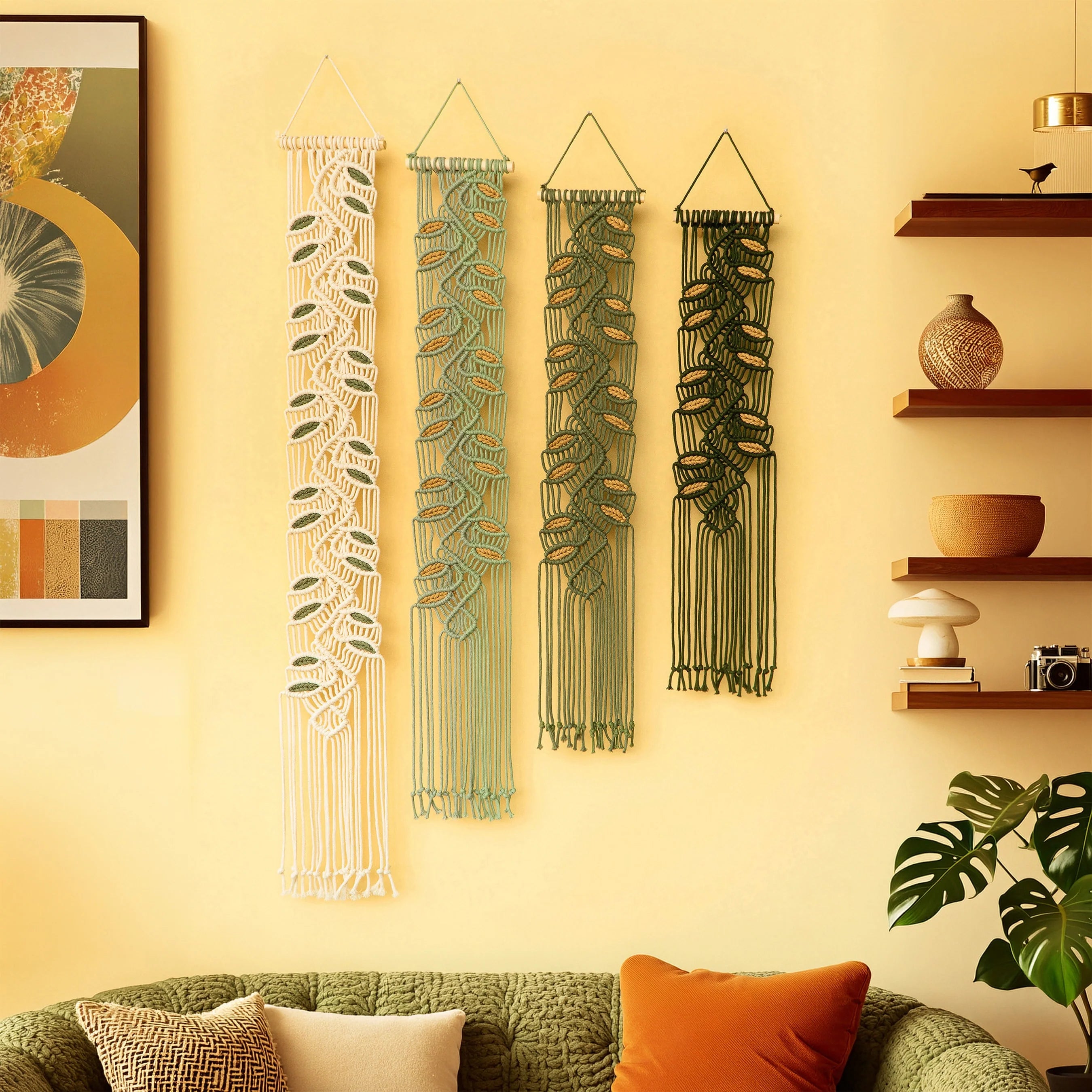 Vesta Green Macrame Wall Hangings