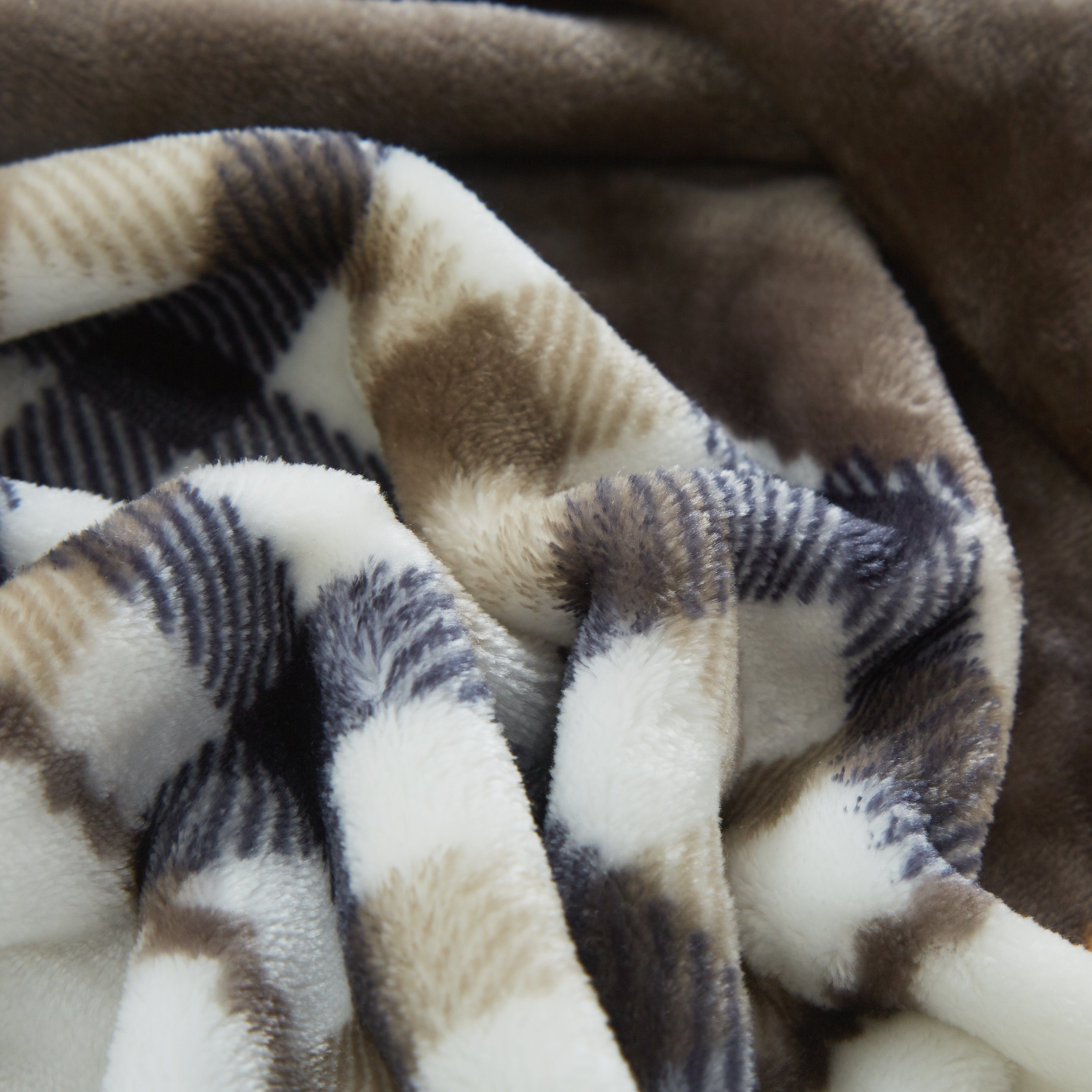 Tache Fall Orange Farmhouse Super Soft Micro Fleece Plaid Patchwork Plush Lightweight Bed Throw Blanket (4021)