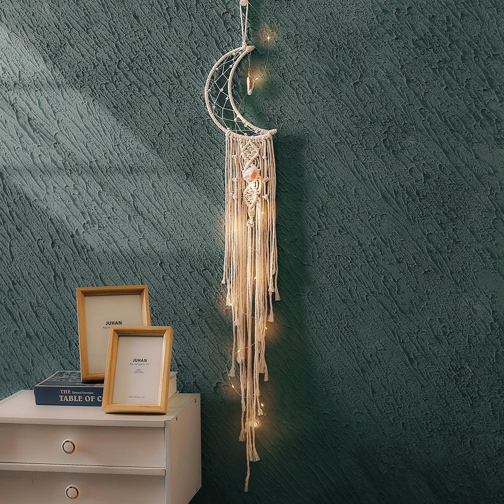 Home Aesthetic Room Decor Leaf Wall Hanging Dream Catcher Aesthetic Room Home Decor For Teenage Girl Dorm Room Decor Wedding Decorations Craft Gift With LED Light  Kid Room Decoration Living Room Wedding Party Wind Chimes